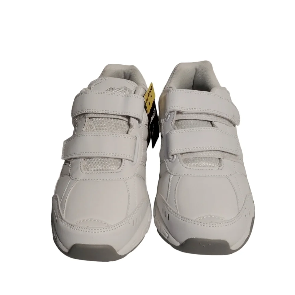 Avia Avi-Union II Non Slip Resistant White/Gray Shoes‎ for Men Size 8 width 4E•